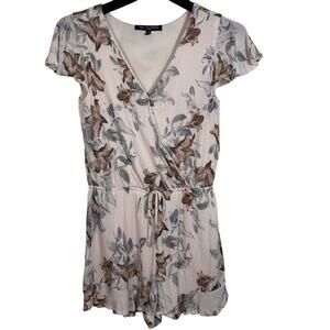 One‎ Clothing Floral Shorts Romper Medium Blush Pink Printed Summer Cute